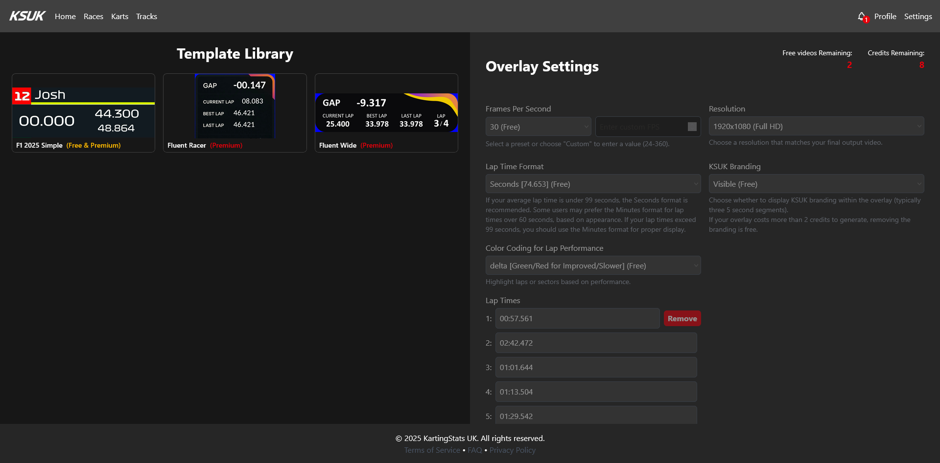 A screenshot of the &quot;Generate Overlays&quot; page