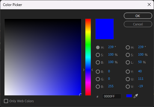 A screenshot showing a colour picker